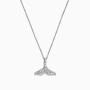 A Seaside 14K white gold diamond whales tail pendant (0.28 TCW) by Effy, displayed against a plain white background.