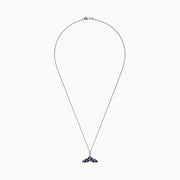 The Seaside 14K Gold Sapphire & Diamond Whales Tail Pendant, 0.79 TCW, features a whale tail design with sparkling sapphires and diamonds set in shimmering 14K gold.