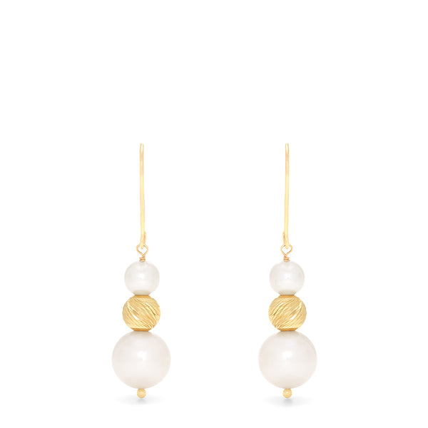 14K Yellow Gold Cultured Fresh Water Pearl Earrings
