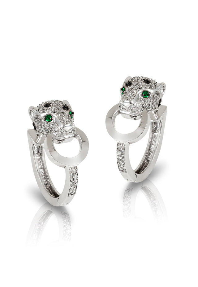 Effy Signature 14K White Gold Diamond and Emerald Earrings, 0.89 TCW