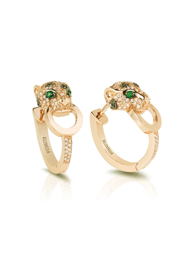 Effy Signature 14K Yellow Gold Diamond and Emerald Earrings, 0.89 TCW