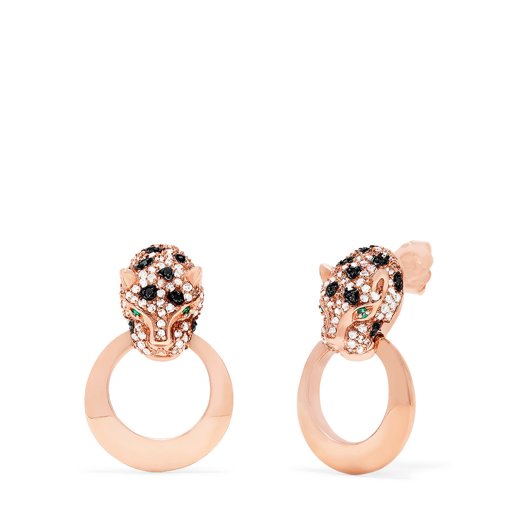 Effy Signature 14K Rose Gold Diamond and Emerald Earrings, 0.81 TCW