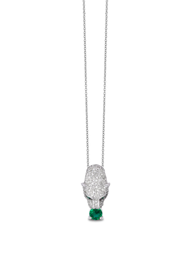 Effy Signature 14K White Gold Diamond and Emerald Pendant, 0.82 TCW