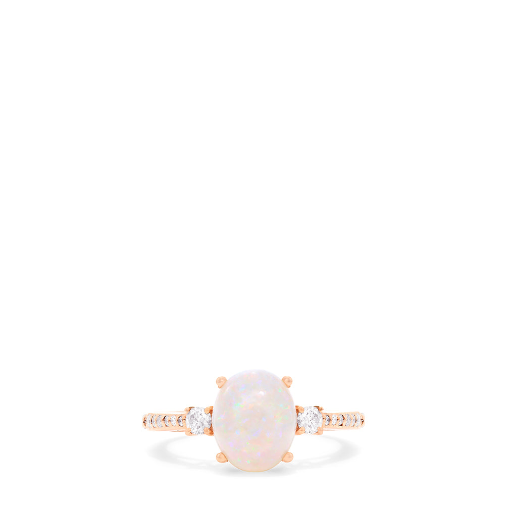 Effy Aurora 14K Rose Gold Opal and Diamond Ring, 1.71 TCW