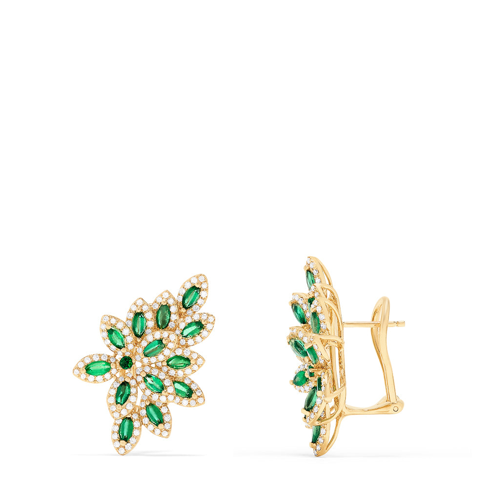 Effy Brasilica 14K Yellow Gold Emerald and Diamond Earrings, 2.95 TCW