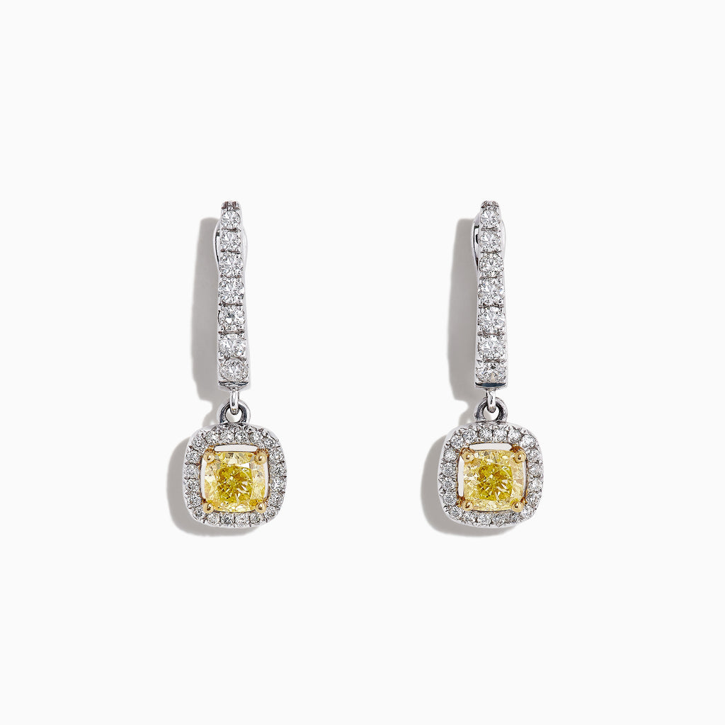 Effy Canare 18K Two-Tone Yellow & White Diamond Drop Earrings, 1.06 TCW