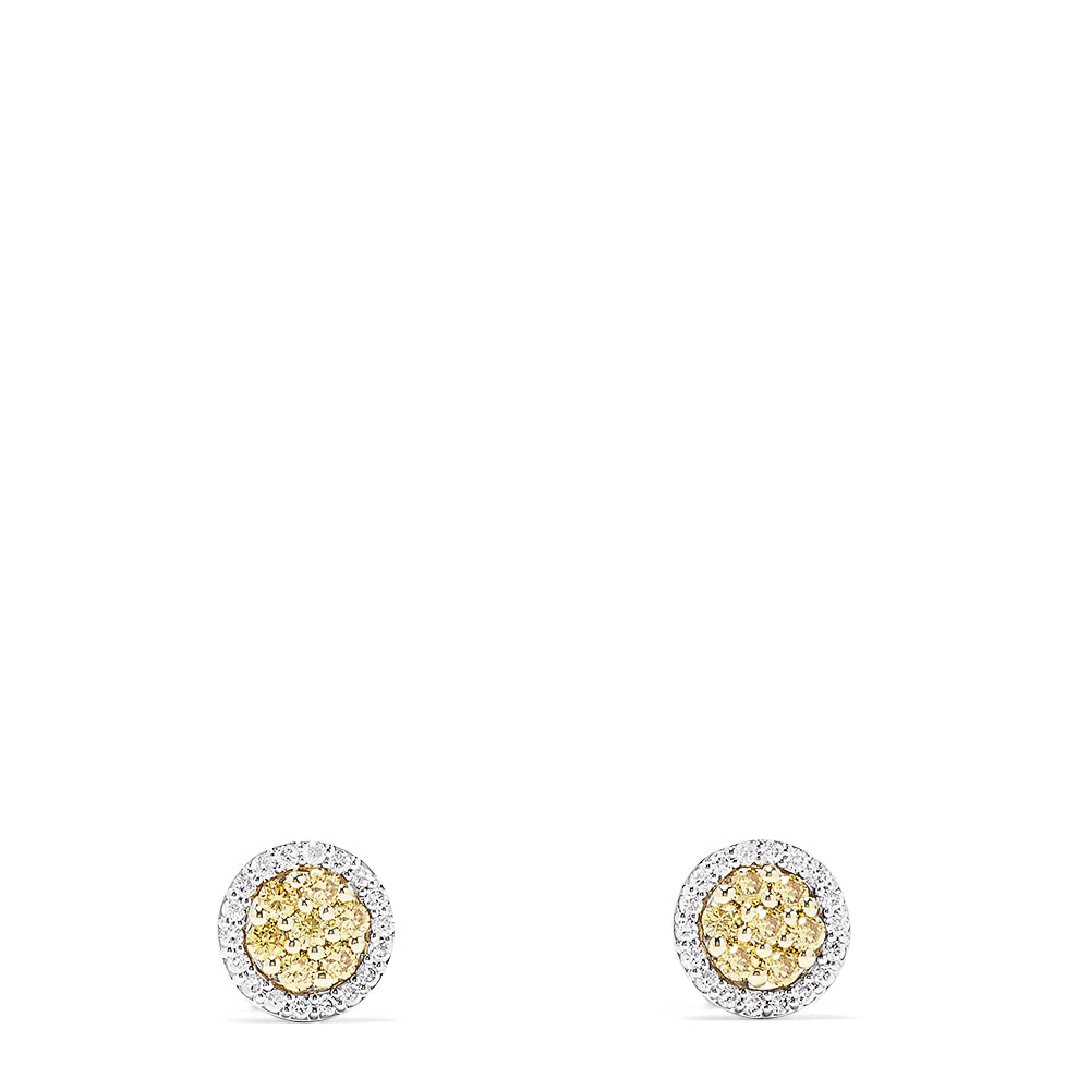 Effy Canare 14K 2-Tone Gold Yellow and White Diamond Earrings, 0.61 TCW