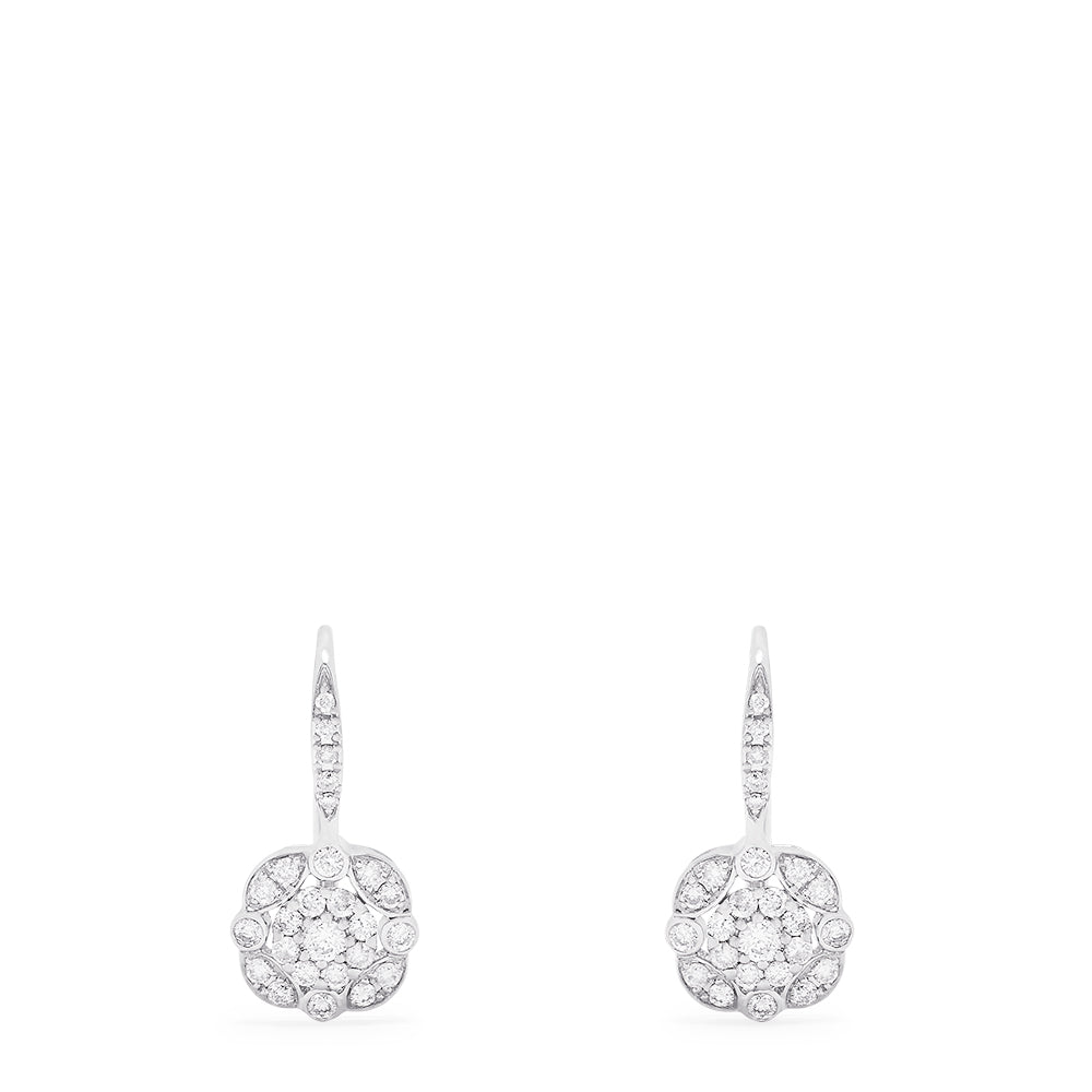 Effy 14K White Gold Diamond Cluster Earrings, 0.64 TCW
