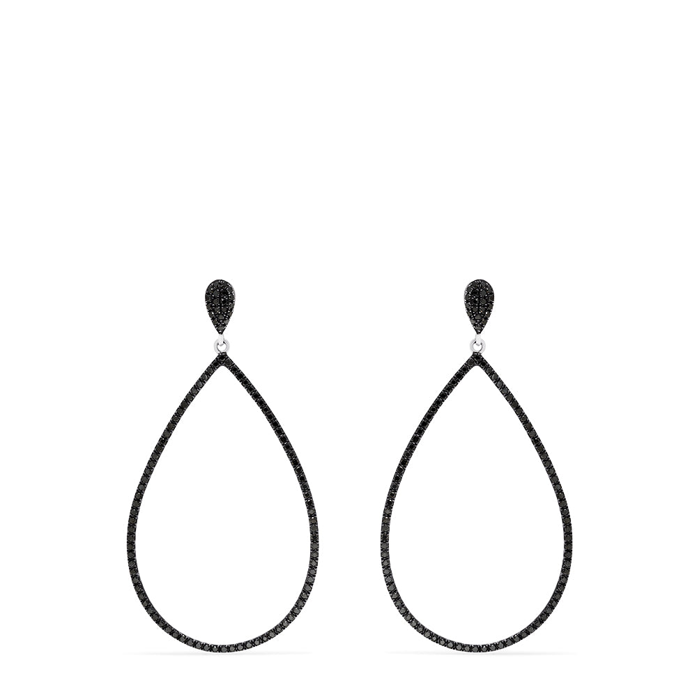 Effy 14K White Gold Black and White Diamond Earrings, 1.03 TCW
