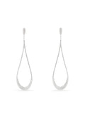 Pave Classica 14K white gold diamond statement drop earrings, 1.63 TCW, featuring an elegant teardrop shape and delicate open design, displayed on a white background.