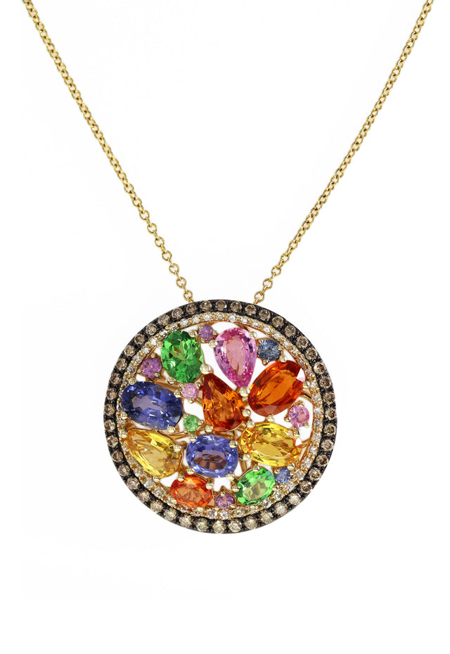 Watercolors Sapphire & Diamond Pendant 5.11 TCW