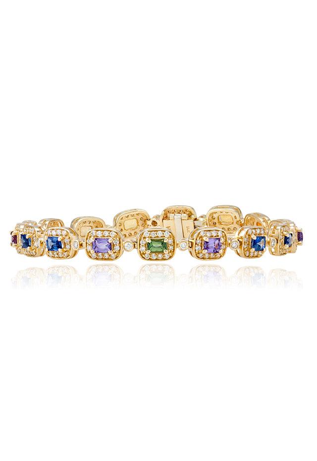Effy Watercolors 14K Yellow Gold Sapphire & Diamond Bracelet, 5.95 TCW