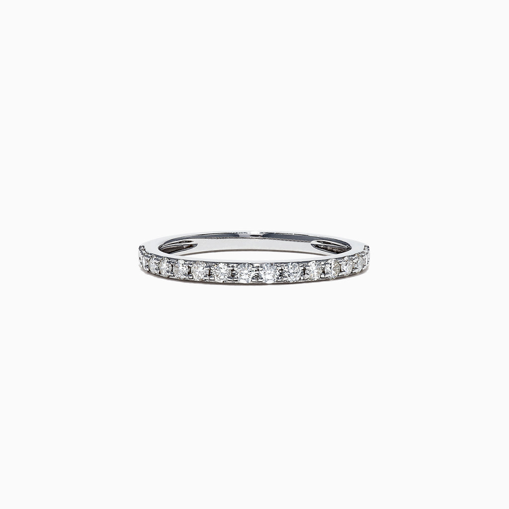 The Pave Classica 14K White Gold Diamond Band, 0.34 TCW, features a row of sparkling diamonds set along the band and is displayed against a plain white background.