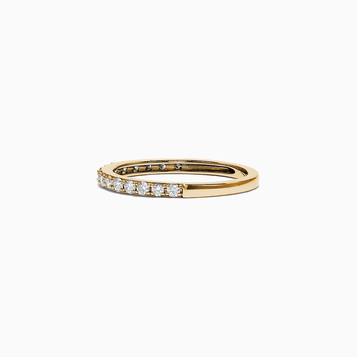 The DOro 14K Yellow Gold Diamond Band, 0.34 TCW, showcases a row of round white diamonds set along the top half in polished 14K yellow gold, displayed against a plain white background.