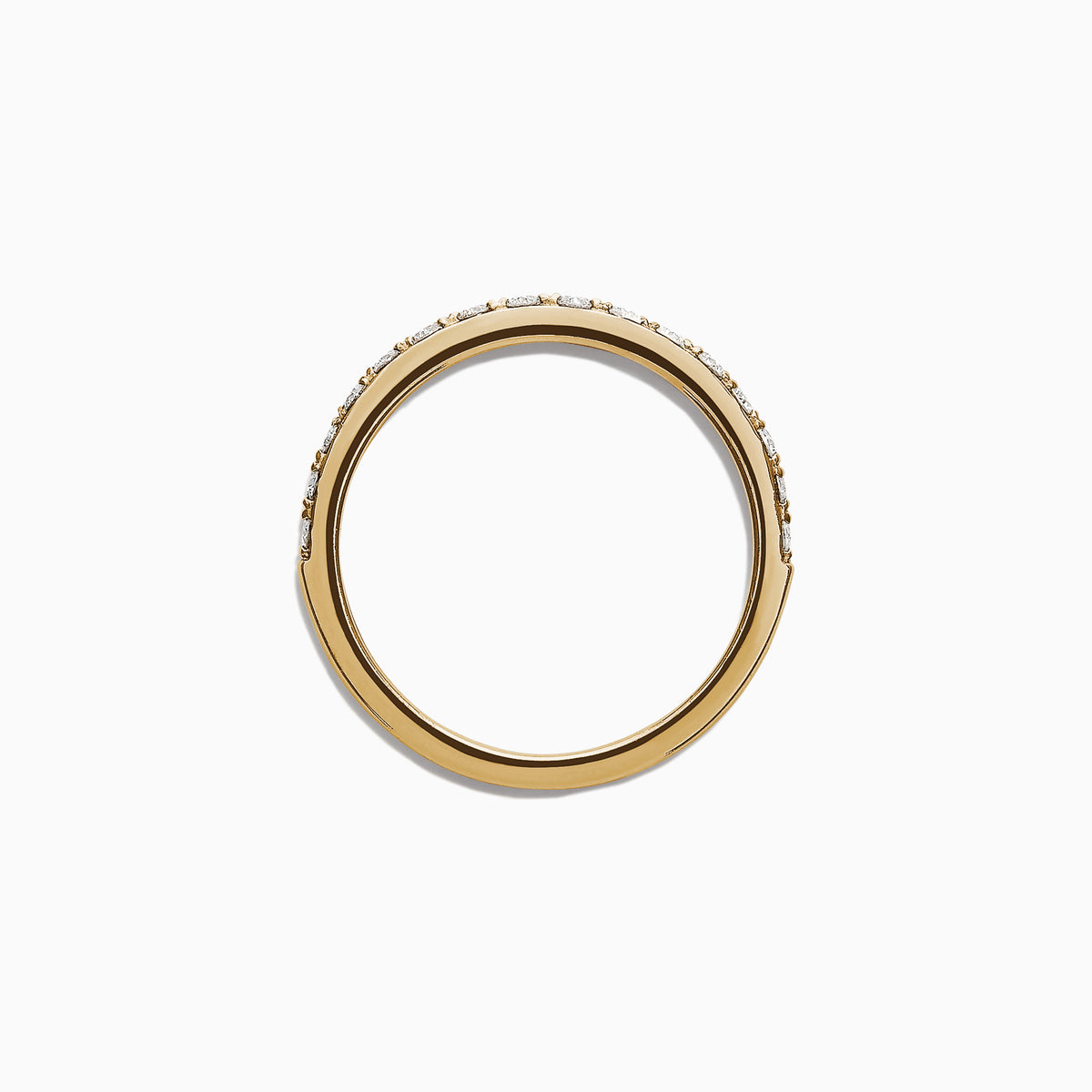 The DOro 14K Yellow Gold Diamond Band, 0.34 TCW, showcases a row of round white diamonds set along the top half in polished 14K yellow gold, displayed against a plain white background.