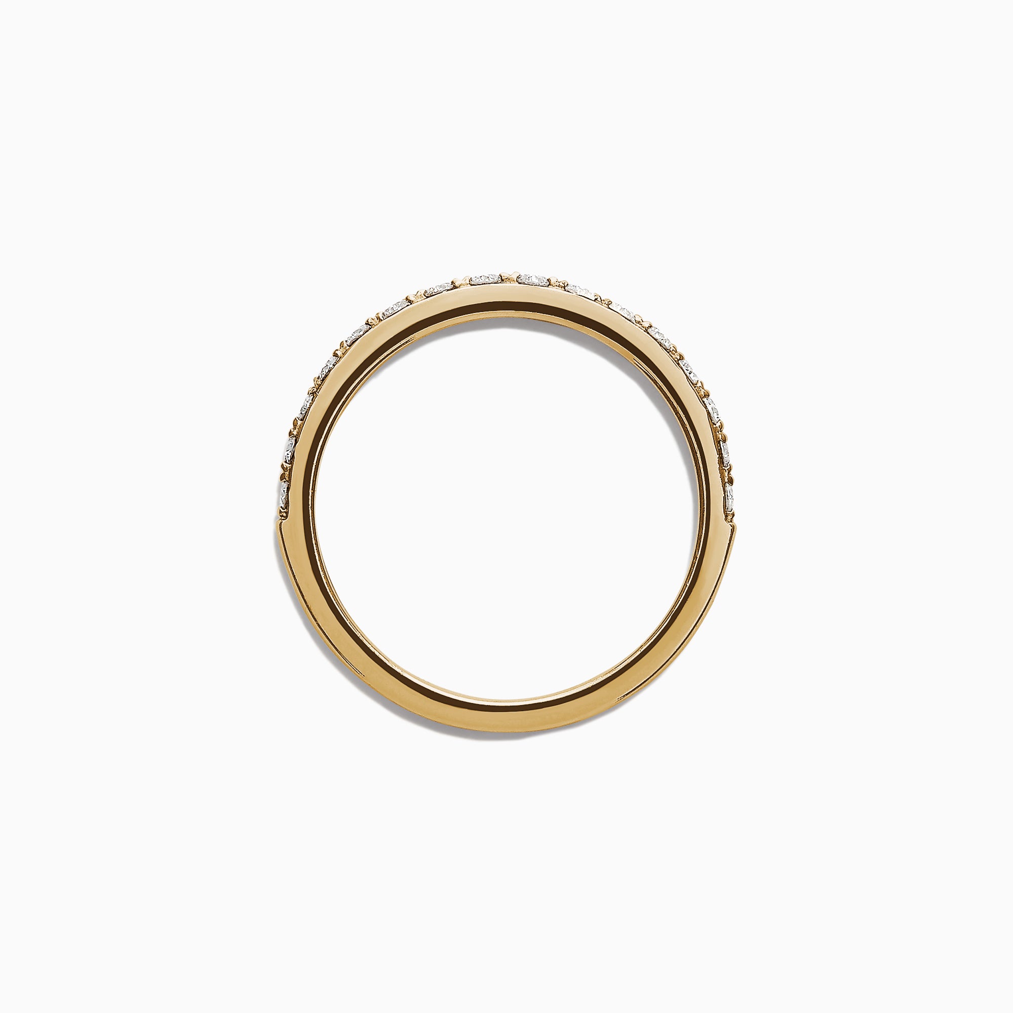 The DOro 14K Yellow Gold Diamond Band, 0.34 TCW, showcases a row of round white diamonds set along the top half in polished 14K yellow gold, displayed against a plain white background.