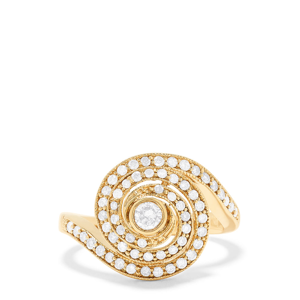 Effy 14K Yellow Gold and Diamond Cone Ring, 0.74 TCW