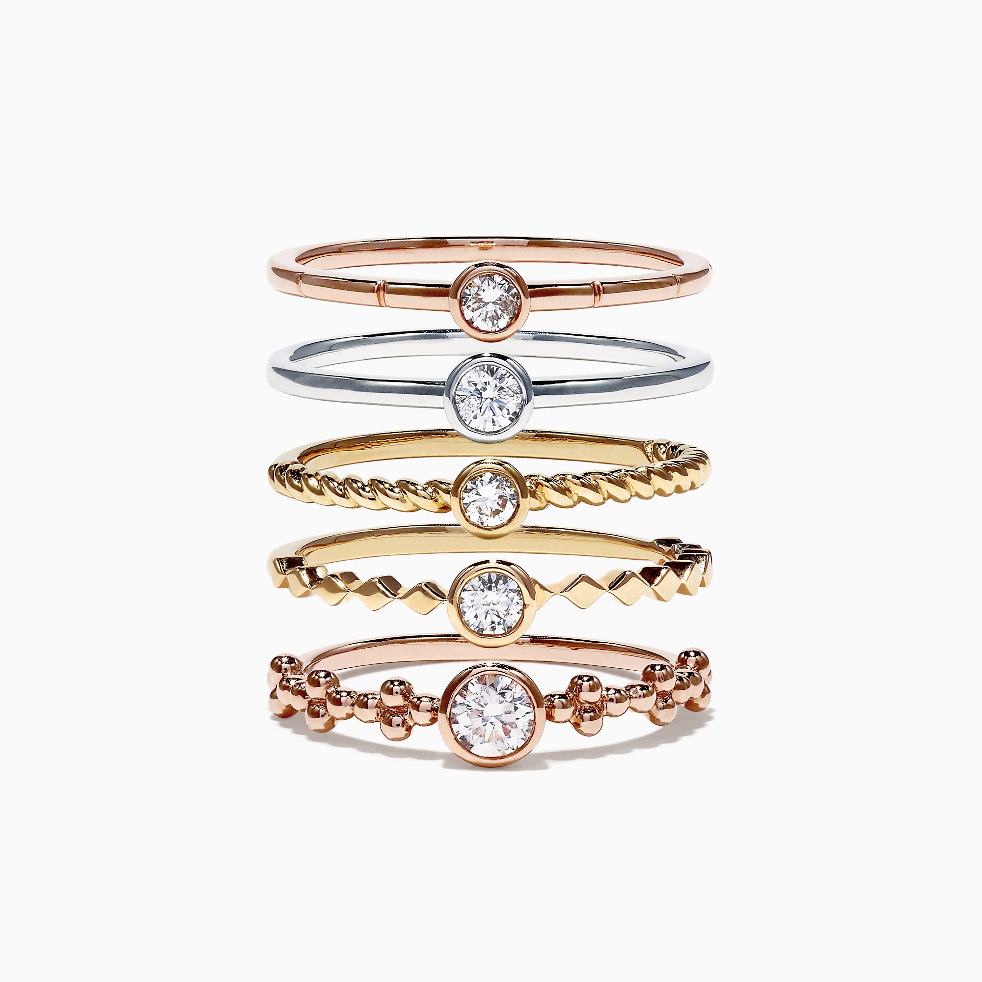 Tri Gold Stackable Rings