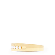 A modern, elegant Mens 14K Yellow Gold Diamond Ring featuring a row of nine round white diamonds (0.49 TCW) channel set across the front, with a smooth polished finish—timeless style by Effy.