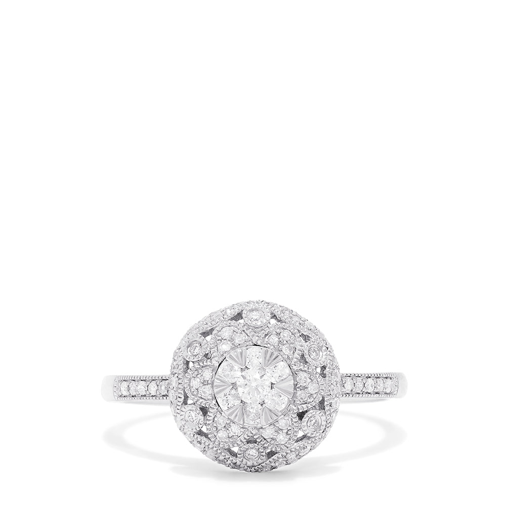 Effy Bouquet 14K White Gold Diamond Cluster Ring, 0.28 TCW