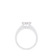 The Bouquet 14K White Gold Diamond Engagement Ring, 0.57 TCW, features a round cluster of diamonds in a floral-inspired setting on a polished band.