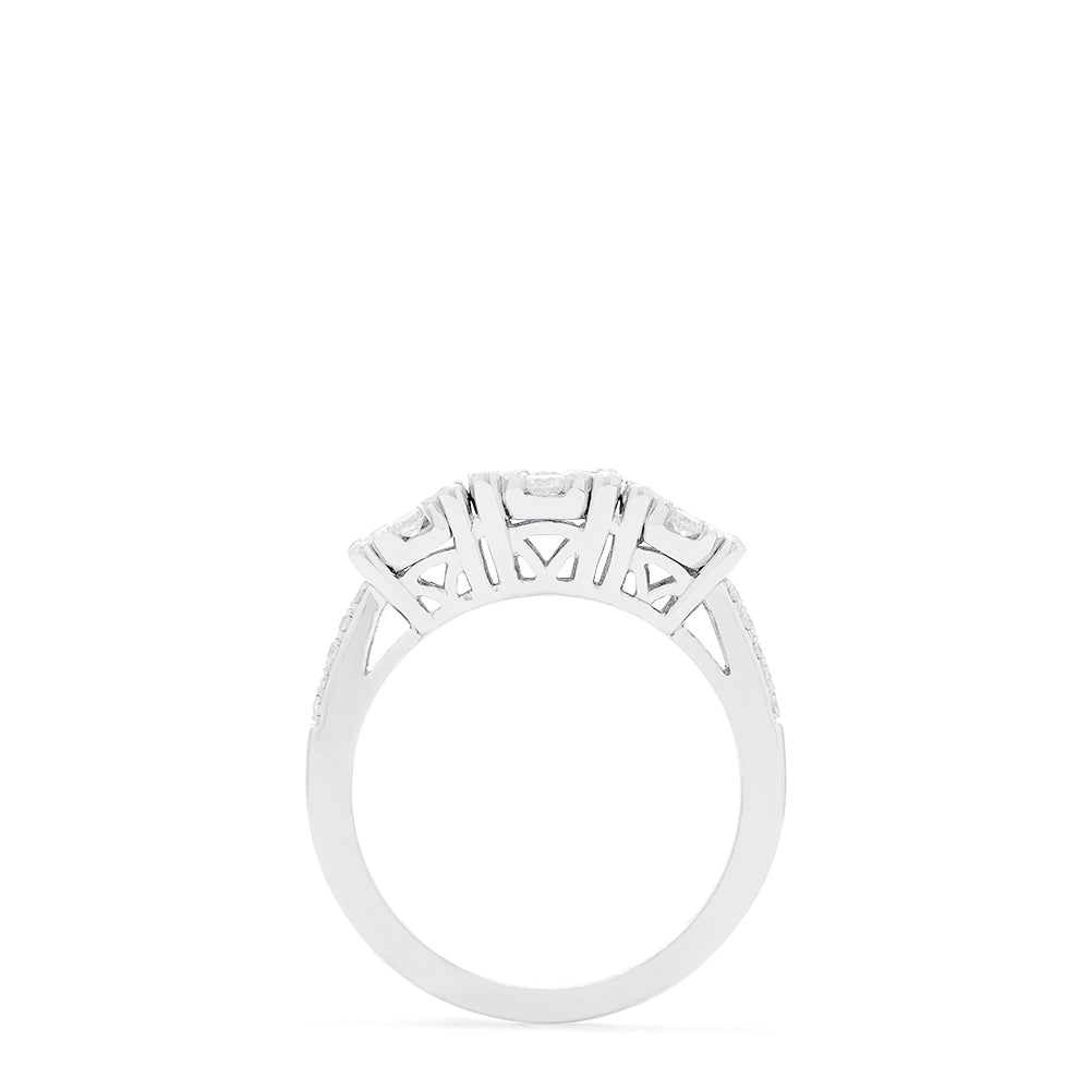 Effy Bouquet 14K White Gold Diamond Clusters Ring, 0.95 TCW