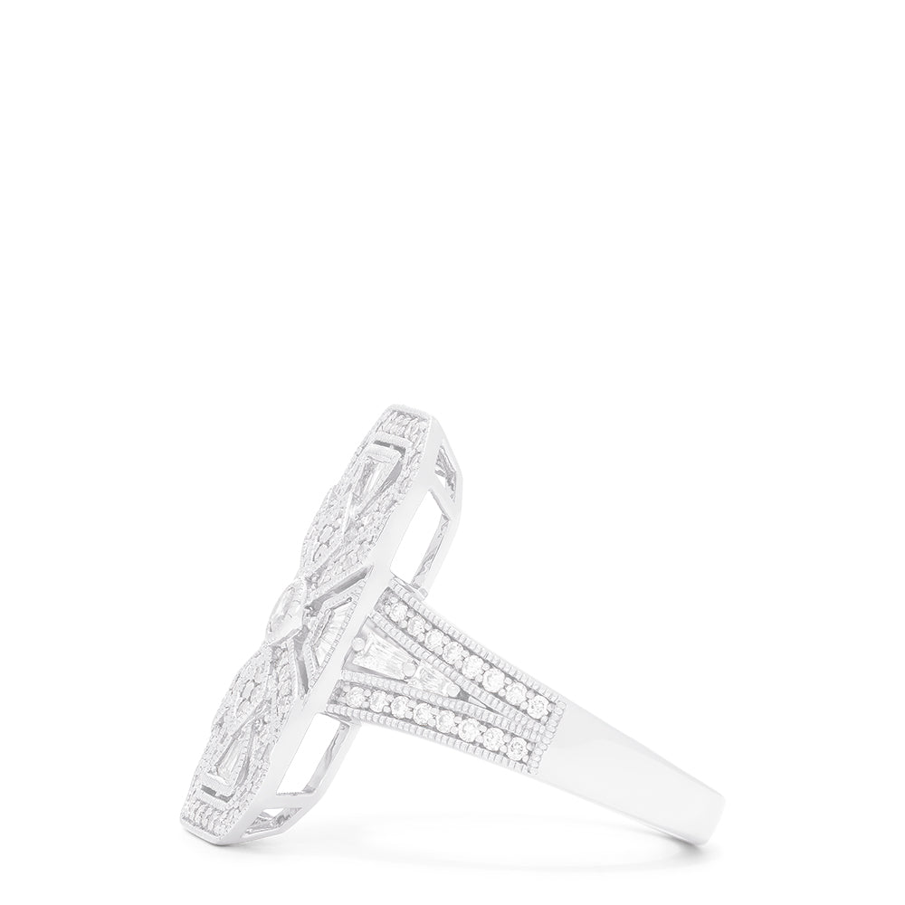 Effy Art Deco 14K White Gold Diamond Ring, 0.73 TCW