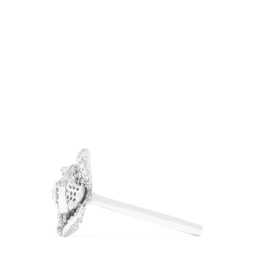 Effy 14K White Gold Diamond Rose Ring, 0.64 TCW