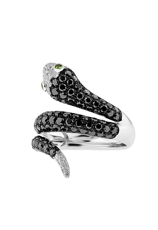 Black diamond snake ring Clearance