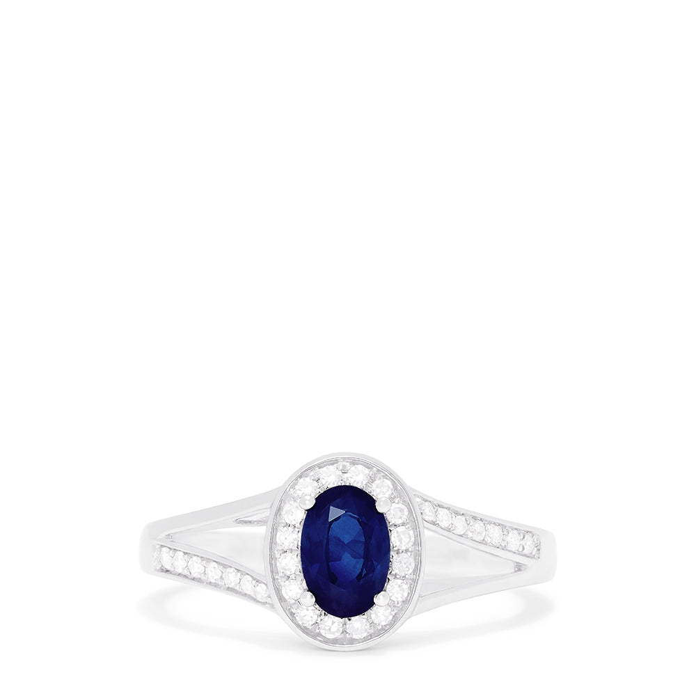 Effy Royale Bleu 14K White Gold Sapphire and Diamond Ring, 0.70 TCW