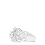 The Bouquet 14K White Gold Diamond Filigree Ring, 0.53 TCW, features intricate swirling filigree and multiple round diamonds across the ornate design, shown on a white background.