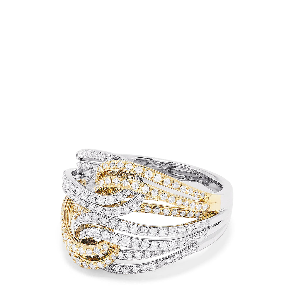 Effy 14K White and Yellow Gold Diamond Ring, 0.79 TCW