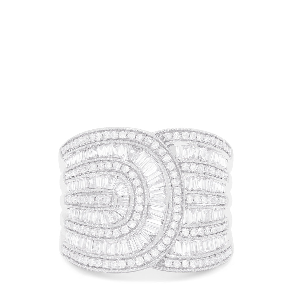 Effy Limited Edition 14K White Gold Diamond Art Deco Ring, 1.34 TCW