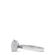 A dazzling Novelty 14K White Gold Diamond Bow Ring, 0.35 TCW, is beautifully showcased against a white background.