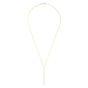The DOro 14K Yellow Gold Diamond Vertical Pendant features a sleek design with 0.14 TCW of sparkling diamonds hanging from an elegant gold chain.