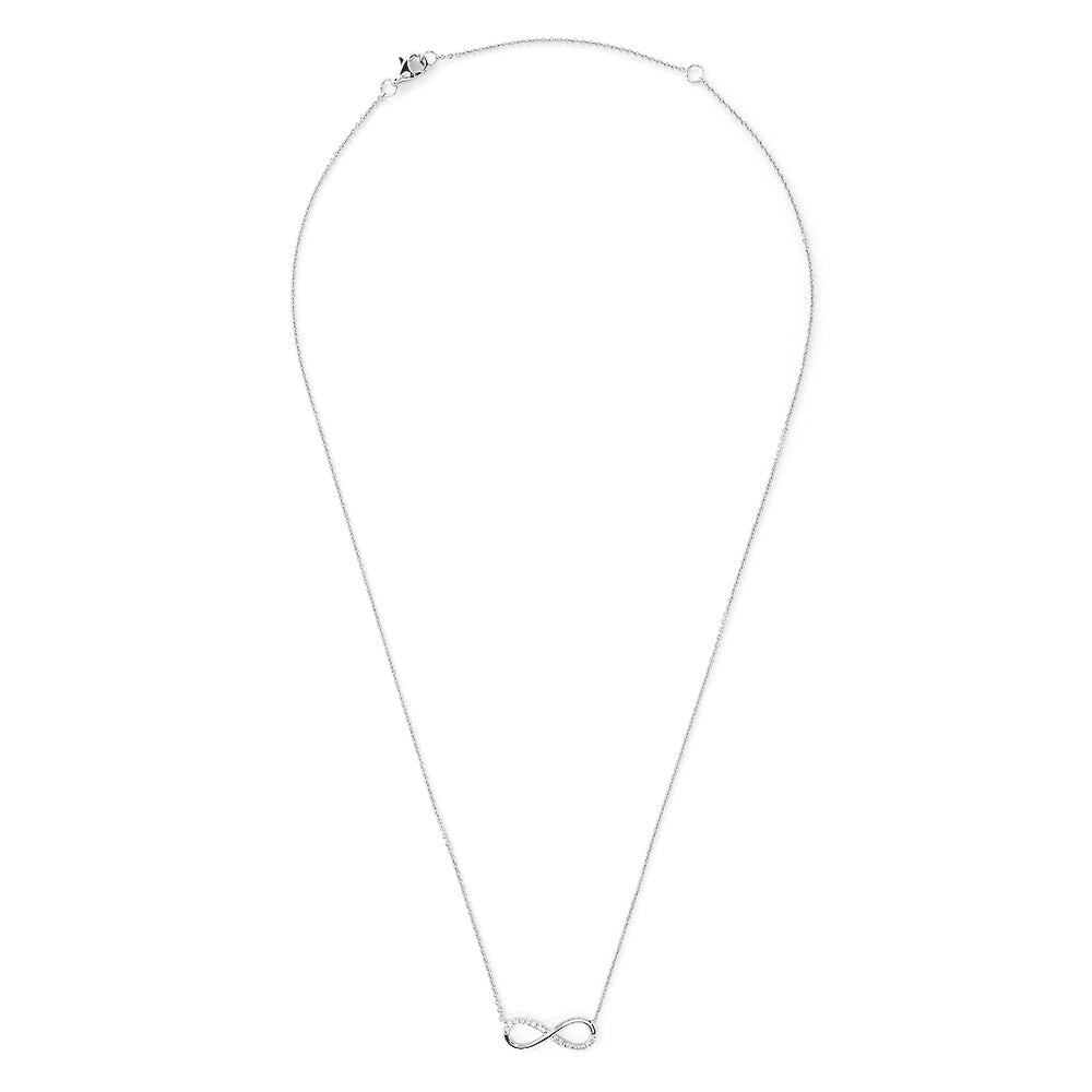 Effy Novelty 14K White Gold Diamond Infinity Necklace, 0.08 TCW