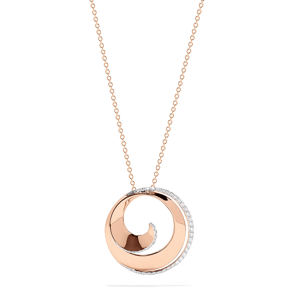 Effy Pave Rose 14K Rose Gold Diamond Spiral Pendant, 0.27 TCW
