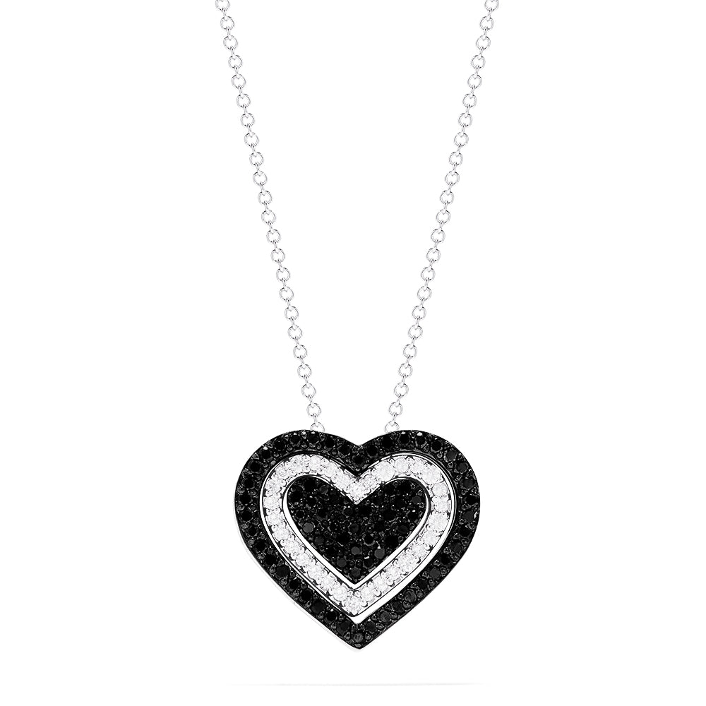 Effy Pave Classica 14K White Gold White Diamond Heart Pendant –  effyjewelry.com