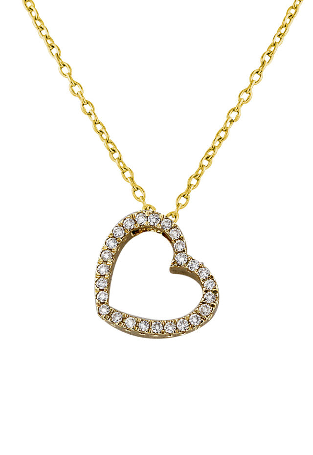 Effy Collection Pave Rose by Effy Diamond Heart Key Pendant (1/5 ct. t.w.)  14k Gold | Plaza Las Americas
