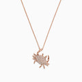 The Seaside 14K Yellow Gold Pave Diamond Crab Pendant (0.21 TCW) features a crab with sparkling diamonds and detailed legs, hanging from a fine gold chain, shown on a white background.