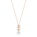 The Seaside 14K Tri Color Gold Diamond Starfish Trio Pendant features three starfish in rose, yellow, and white gold, set with 0.23 TCW diamonds.