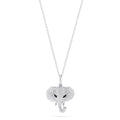 The Novelty 14K White Gold Diamond Elephant Pendant (0.73 TCW) features a diamond-studded head with black accents for the eyes—a sparkling piece that stands out in the Effy Novelty collection.
