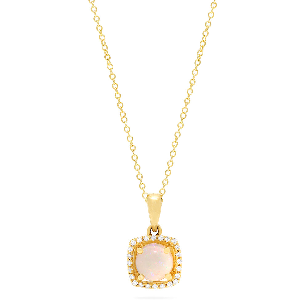 Effy Aurora 14K Yellow Gold Opal and Diamond Pendant, 0.62 TCW