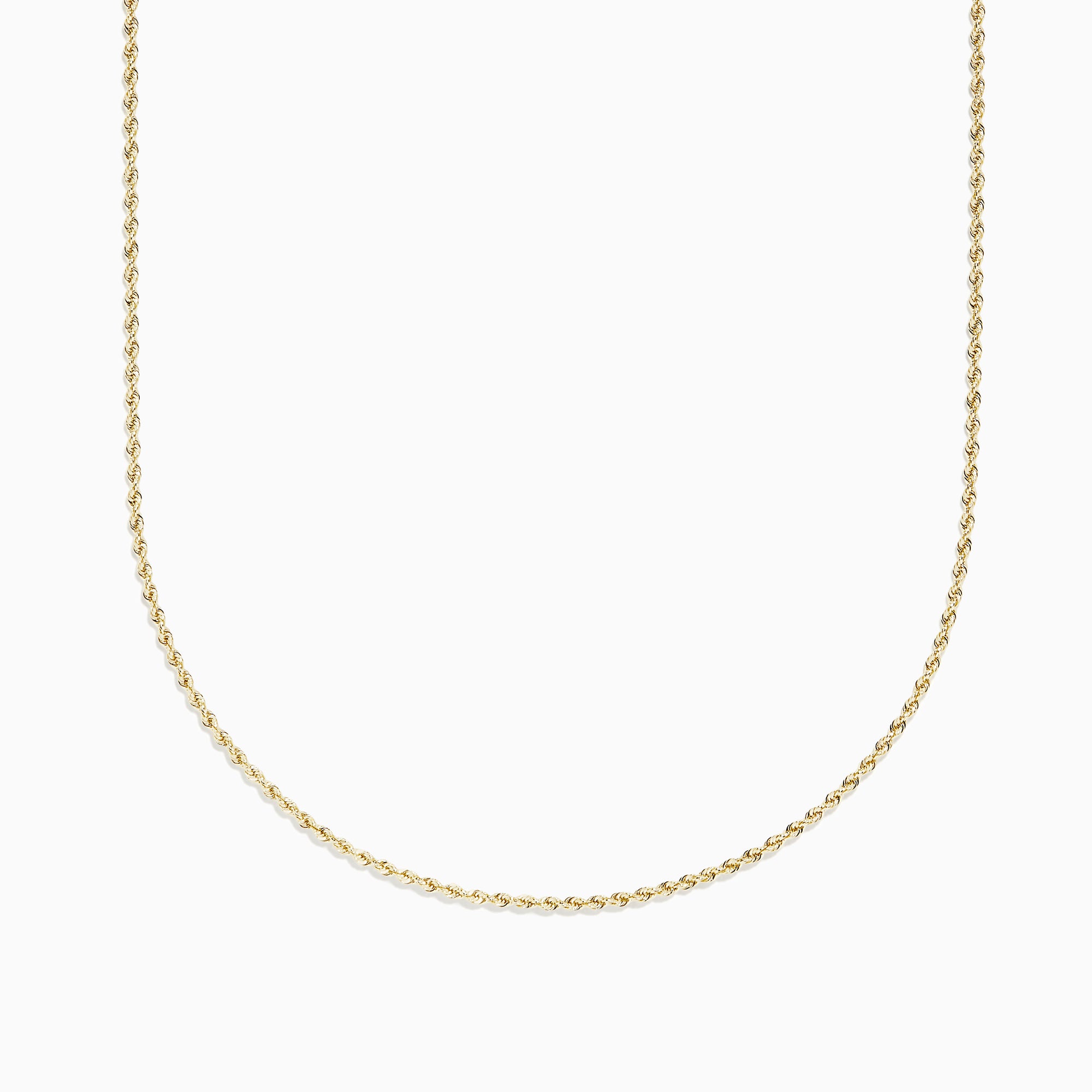 The 14K Yellow Gold 18 Woven Chain is elegantly displayed against a plain white background.