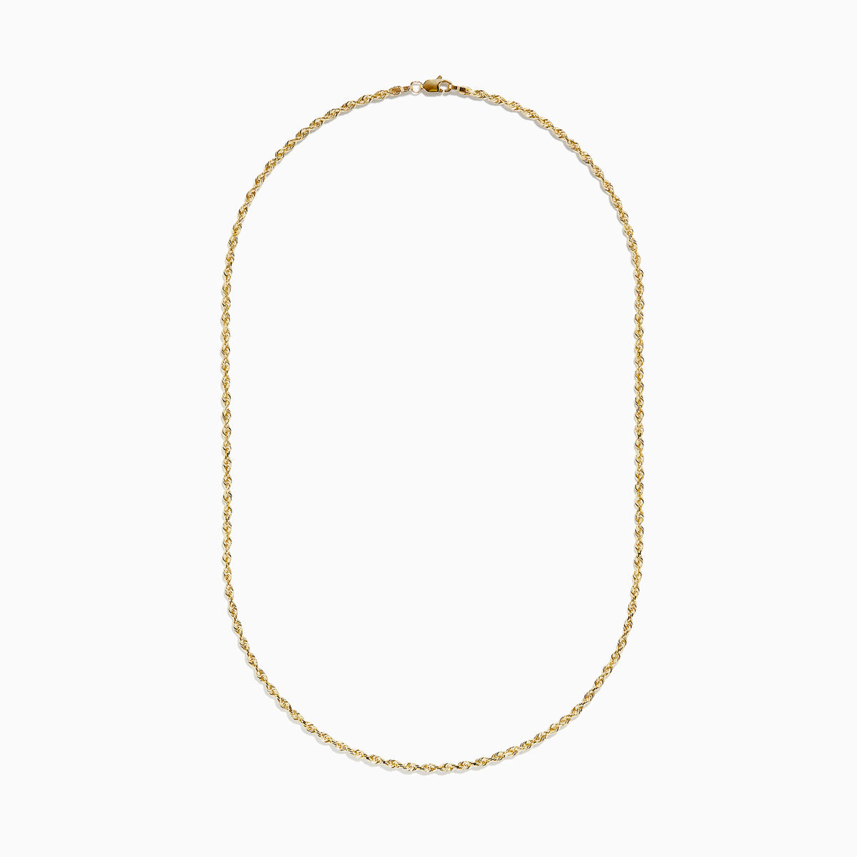 The 14K Yellow Gold Woven Rope Chain 18 is a delicate necklace displayed against a white background.