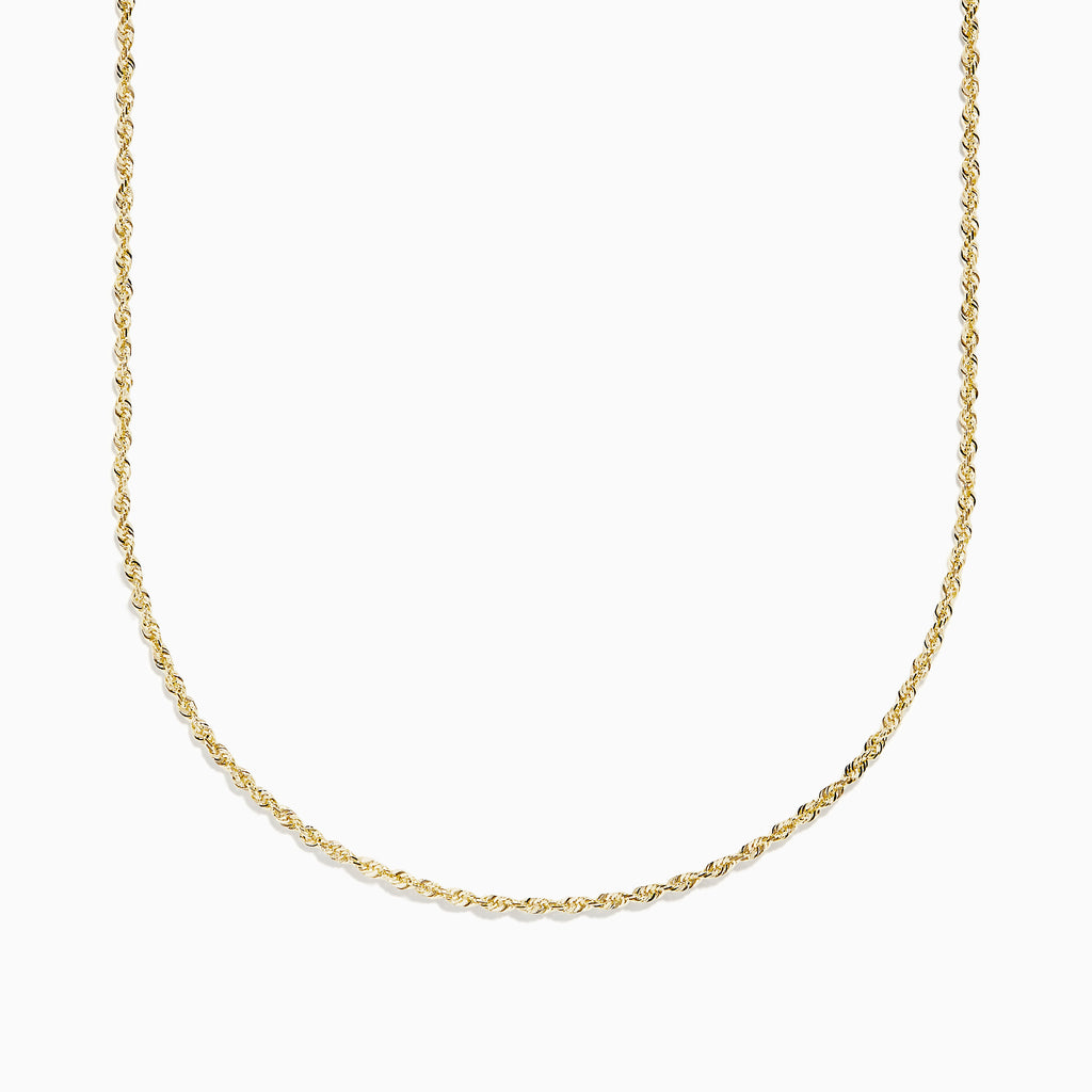 The 14K Yellow Gold 20 Woven Chain is displayed on a plain white background, featuring a gentle curve that accentuates its elegant twisted design.