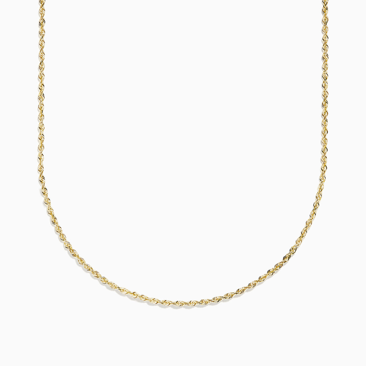 The 14K Yellow Gold 20 Woven Chain is displayed on a plain white background, featuring a gentle curve that accentuates its elegant twisted design.