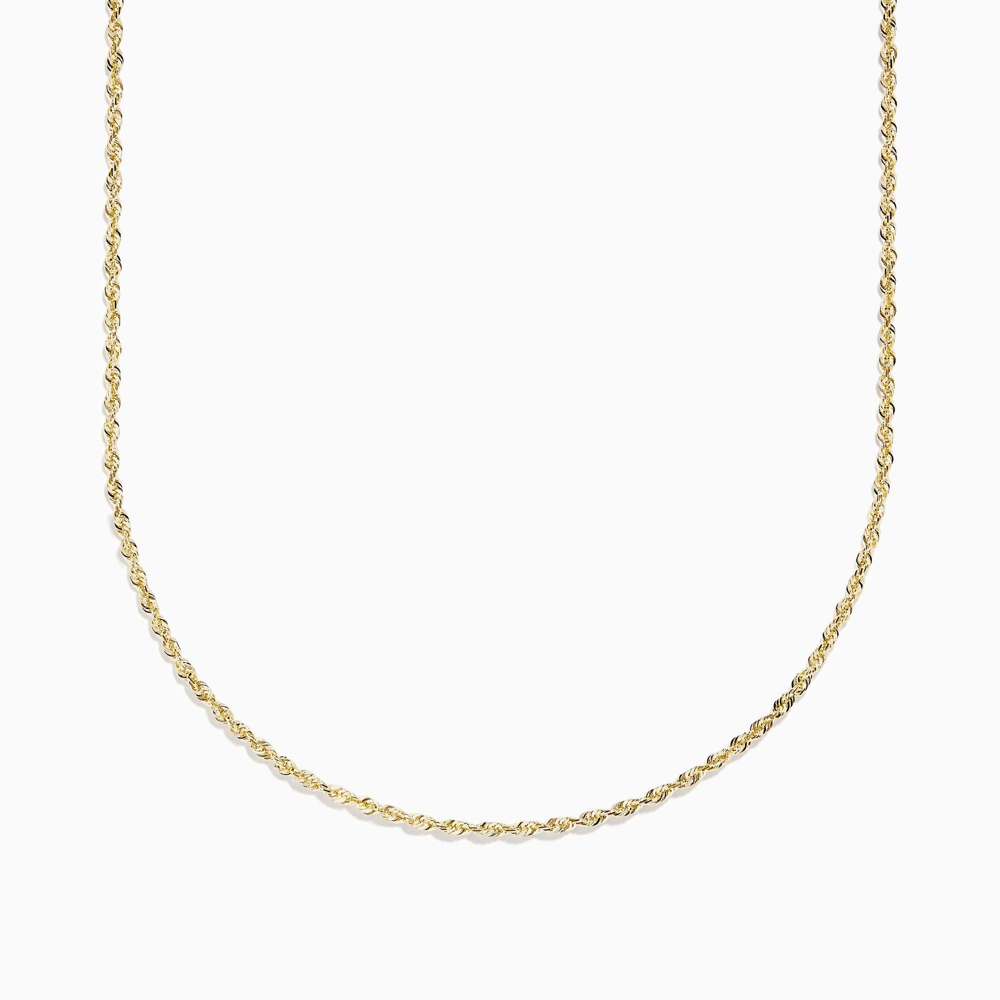 The 14K Yellow Gold 20 Woven Chain is displayed on a plain white background, featuring a gentle curve that accentuates its elegant twisted design.
