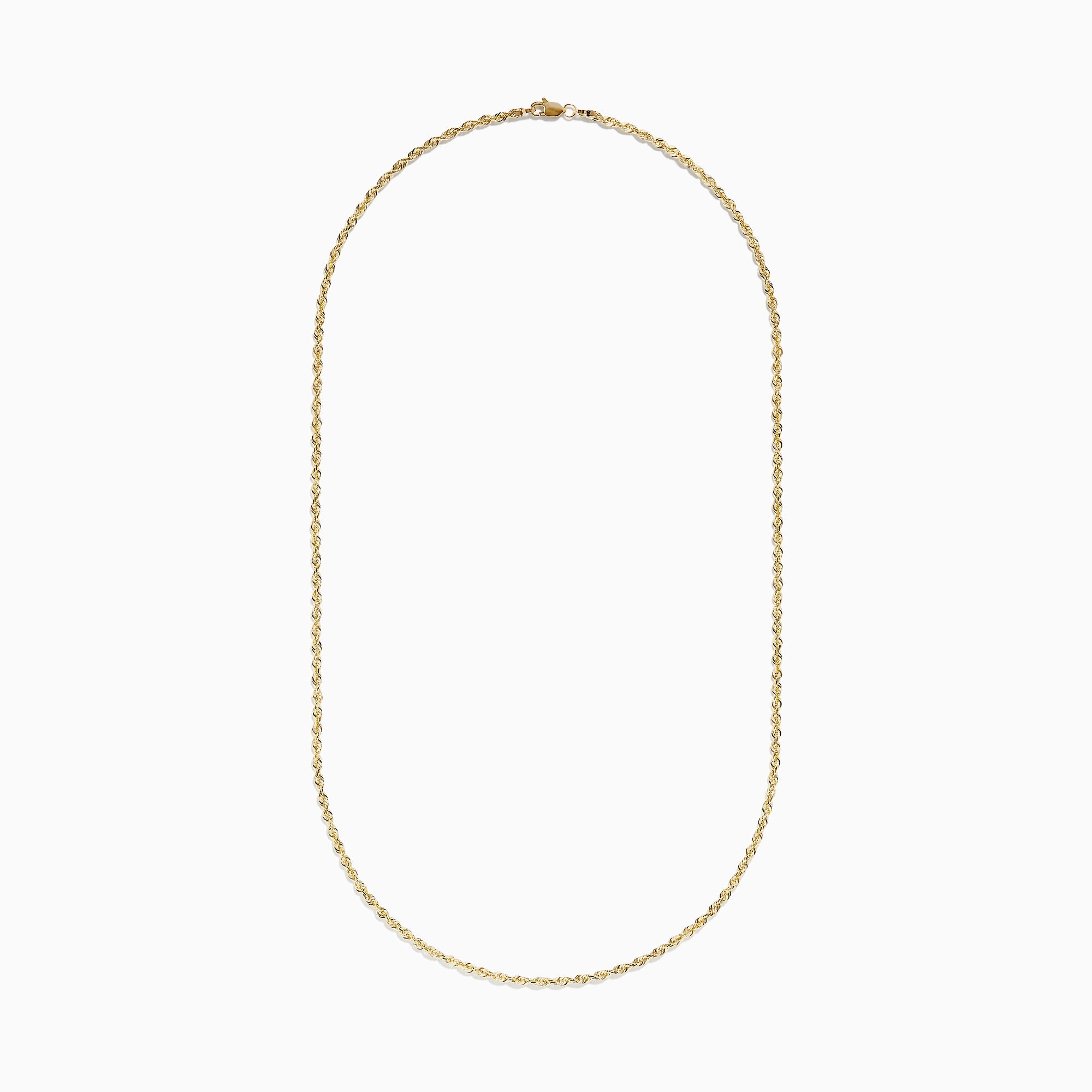 The 14K Yellow Gold 20 Woven Chain is displayed on a plain white background, featuring a gentle curve that accentuates its elegant twisted design.