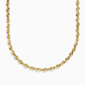 The 14K Yellow Gold 26 Woven Chain is displayed on a white background, showcasing its twisted, braided design and polished finish.